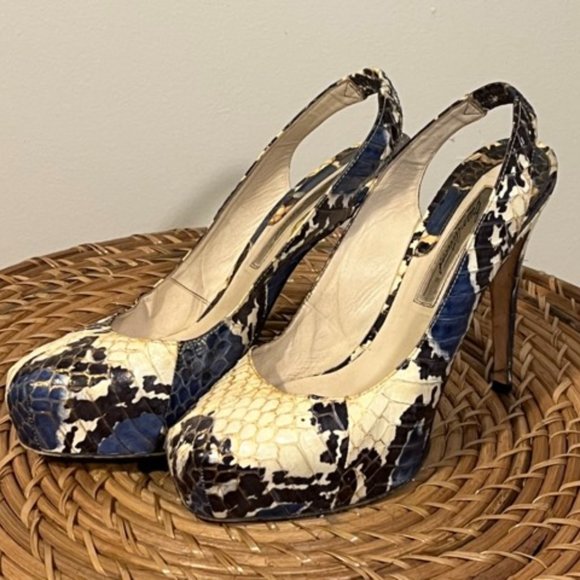 BRIAN ATWOOD SNAKESKIN SLINGBACK - Picture 1 of 4